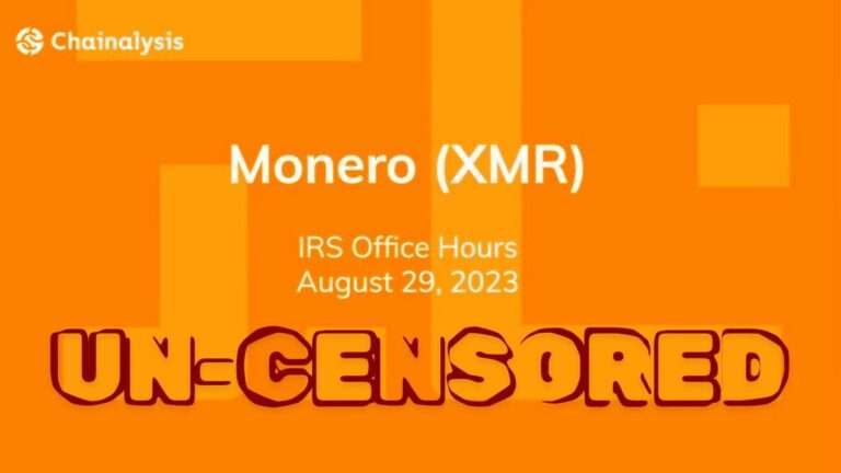 THE MONERO VIDEO CHAINALYSIS AND THE IRS DO NOT WANT YOU TO SEE